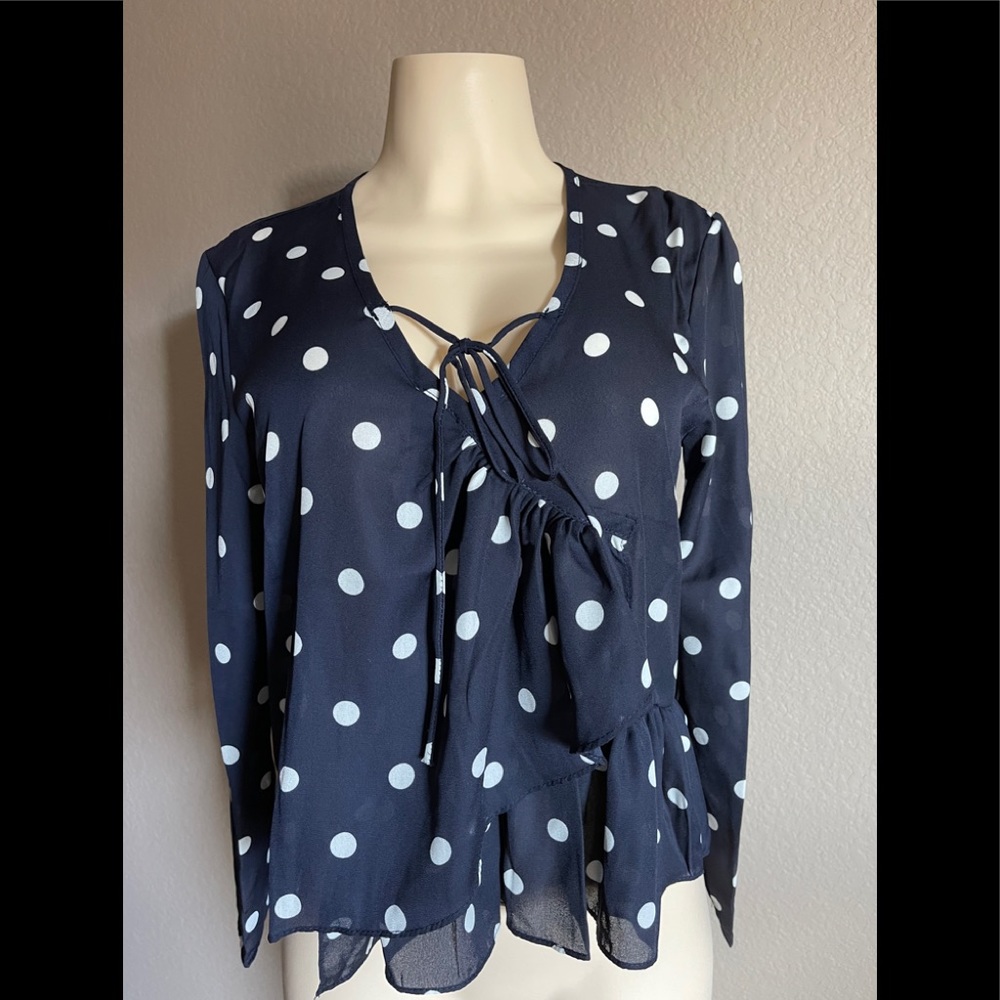 New Hanna and Gracie Faux Wrap Chiffon Blouse